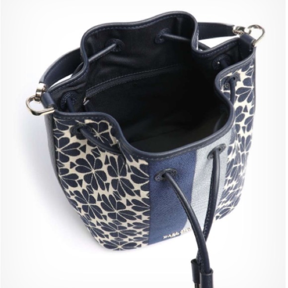 KATE SPADE NEW YORK Flower Jacquard Stripe Bucket bag blue - Picture 4 of 10